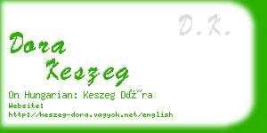 dora keszeg business card